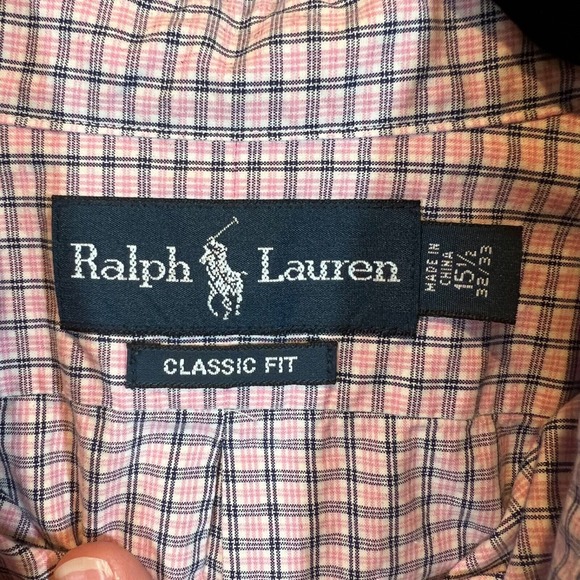 Ralph Lauren Shirt Mens Size 15-32 Purple Striped Long Sleeve Button‎ Up - Picture 8 of 12